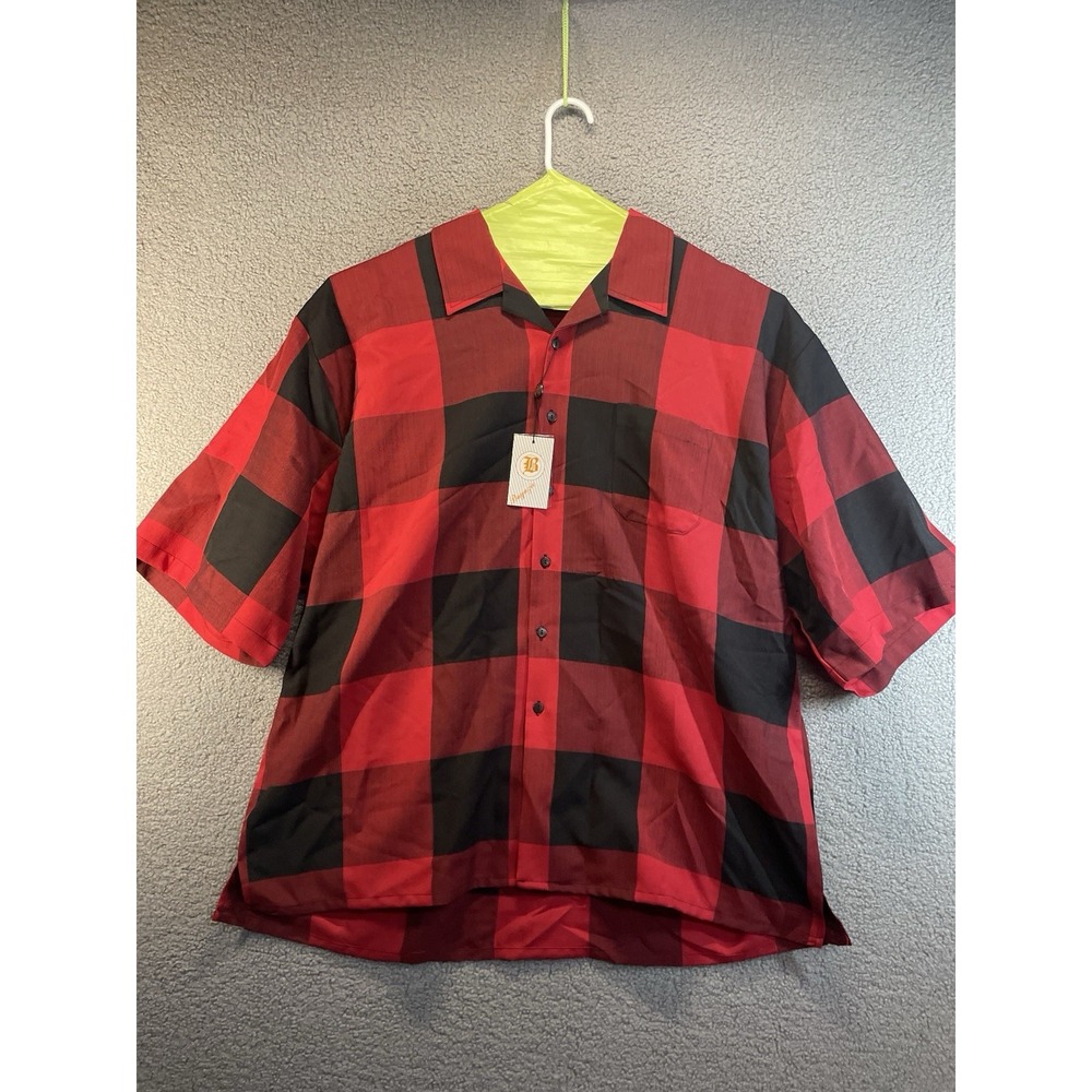 Bagazio Dress Shirt‎ Men's Size 6X Plaid Short  Sleeve Knit Casual